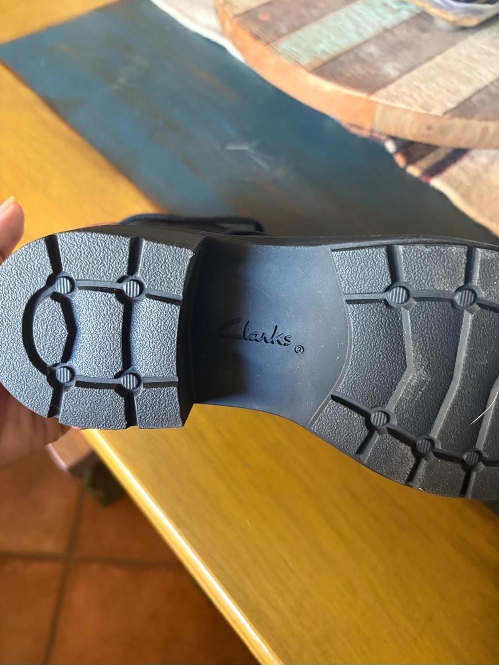 Clarks Black Lace-Up Women's Combat Boots - Picture 7 of 9